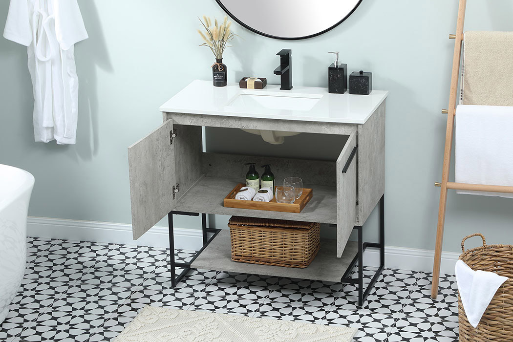 Elegant Bathroom Vanity - Concrete Gray (VF42536MCG)