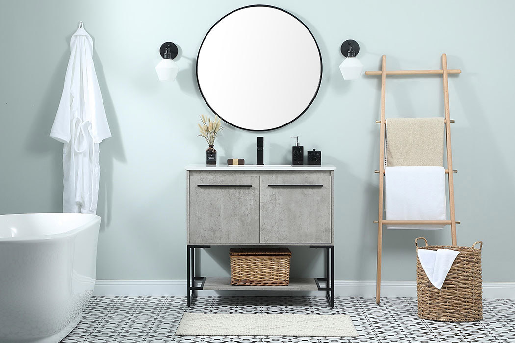 Elegant Bathroom Vanity - Concrete Gray (VF42536MCG)