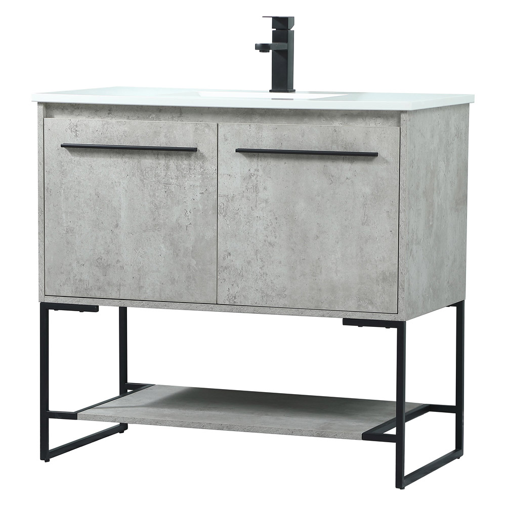 Elegant Bathroom Vanity - Concrete Gray (VF42536MCG)