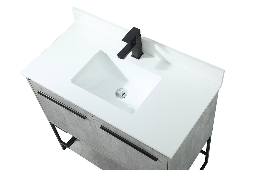 Elegant Bathroom Vanity - Concrete Gray (VF42536MCG-BS)