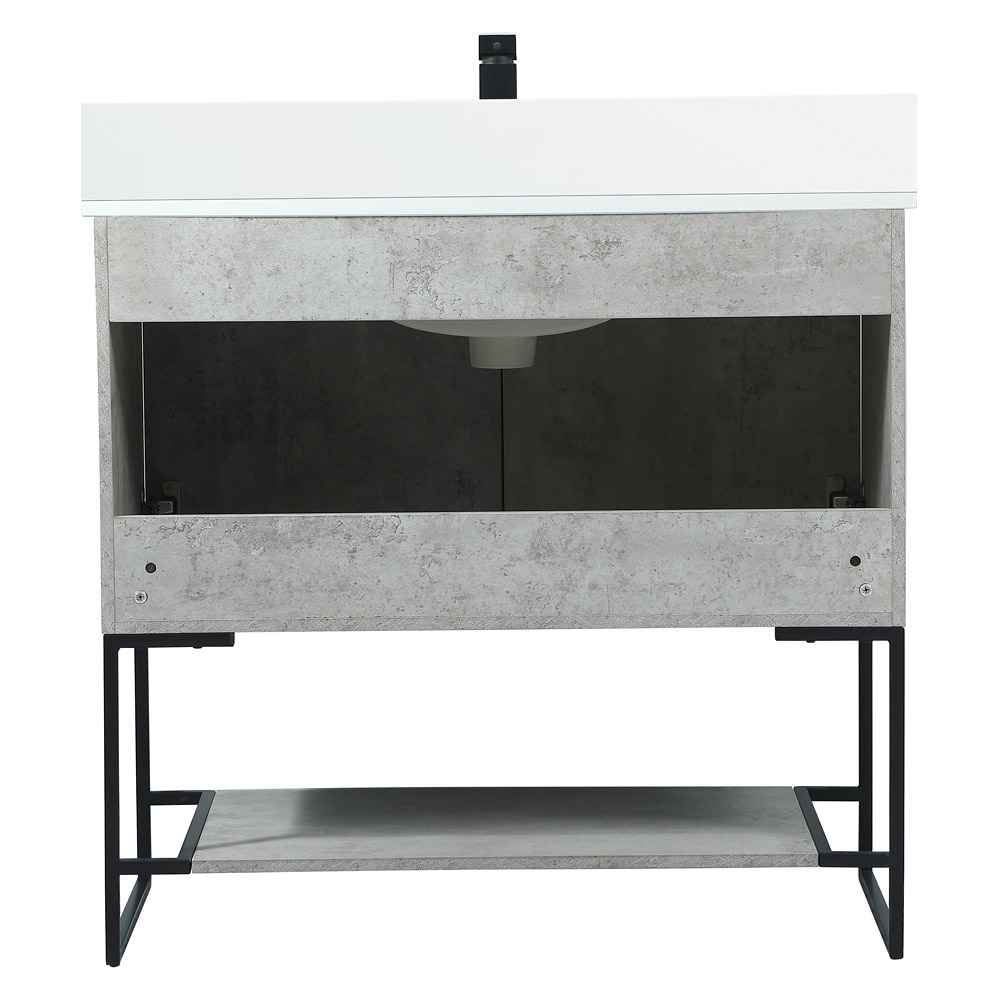 Elegant Bathroom Vanity - Concrete Gray (VF42536MCG-BS)