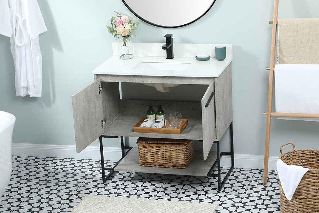 Elegant Bathroom Vanity - Concrete Gray (VF42536MCG-BS)