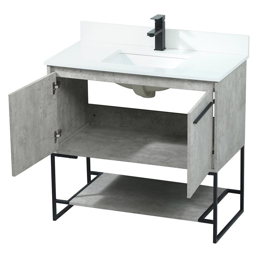Elegant Bathroom Vanity - Concrete Gray (VF42536MCG-BS)
