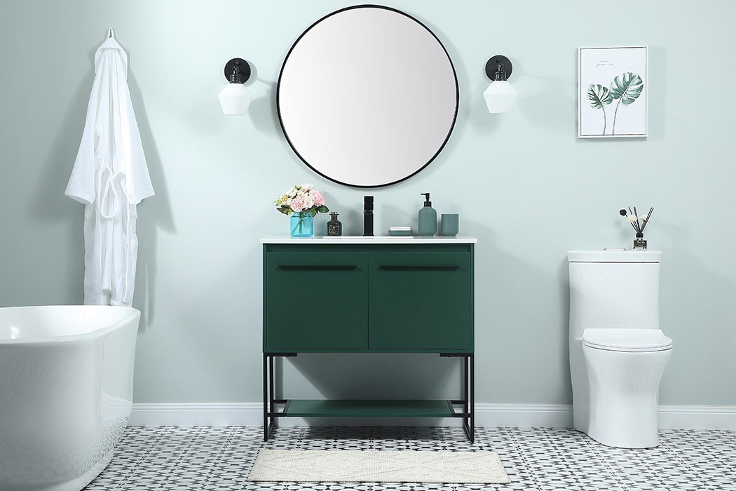 Elegant Bathroom Vanity - Green (VF42536MGN)