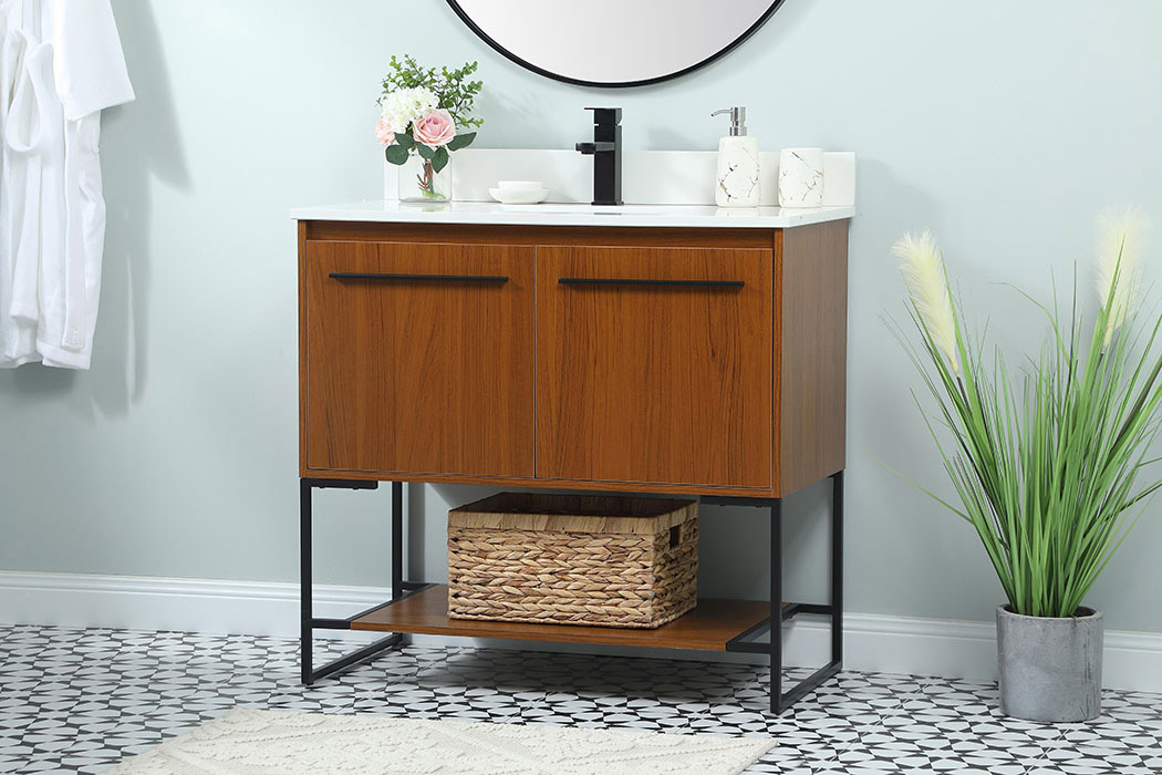 Elegant Bathroom Vanity - Teak (VF42536MTK-BS)