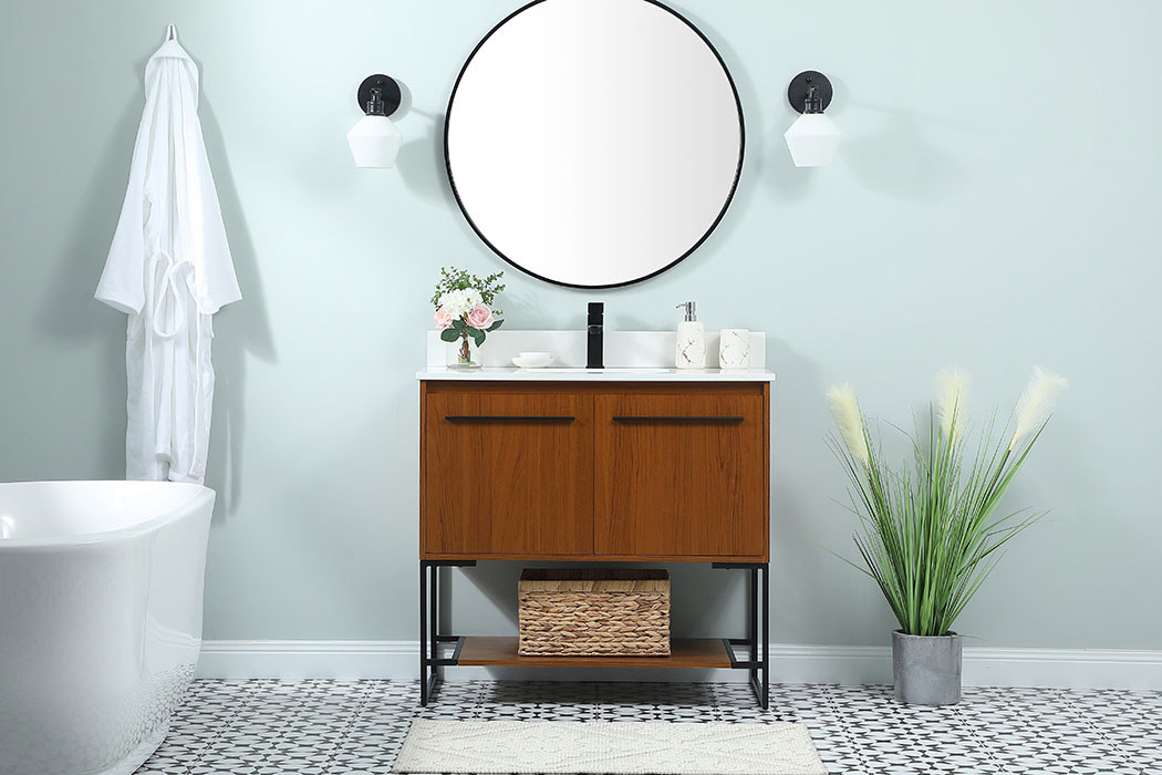 Elegant Bathroom Vanity - Teak (VF42536MTK-BS)