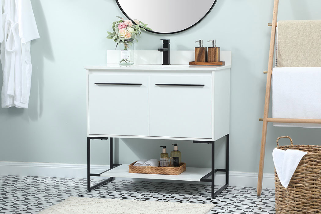 Elegant Bathroom Vanity - White (VF42536MWH-BS)