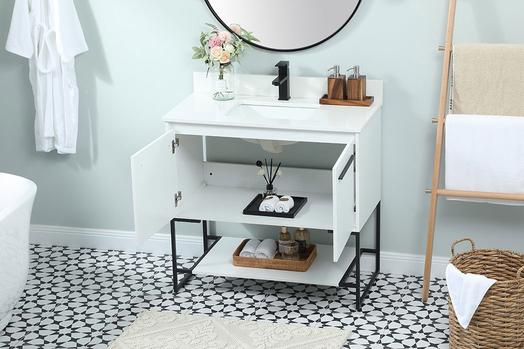 Elegant Bathroom Vanity - White (VF42536MWH-BS)