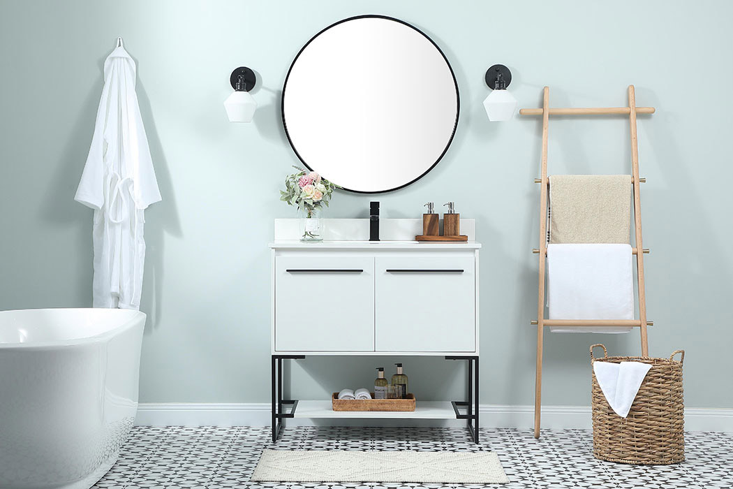 Elegant Bathroom Vanity - White (VF42536MWH-BS)