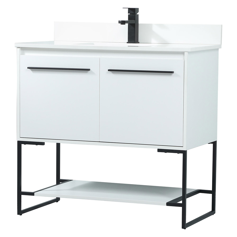 Elegant Bathroom Vanity - White (VF42536MWH-BS)
