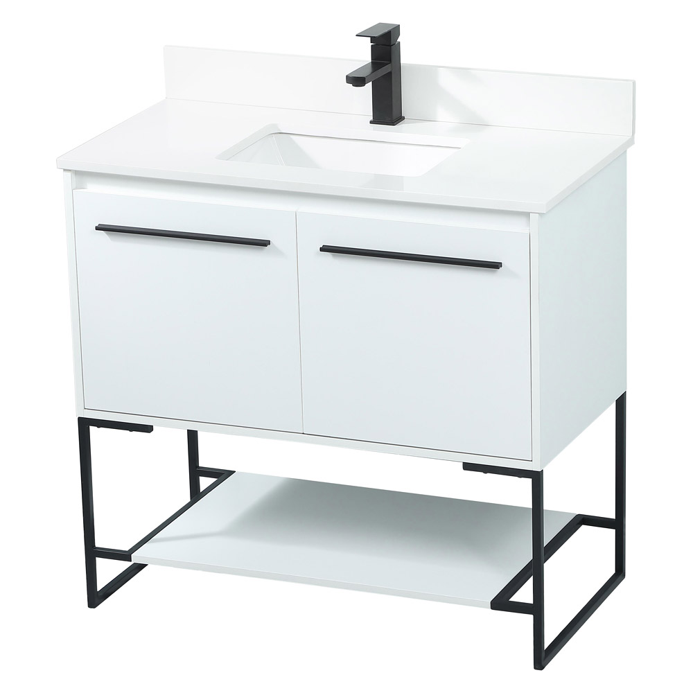 Elegant Bathroom Vanity - White (VF42536MWH-BS)
