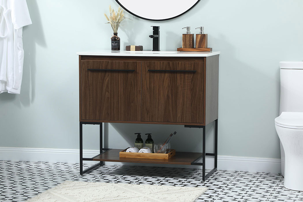 Elegant Bathroom Vanity - Walnut (VF42536MWT)