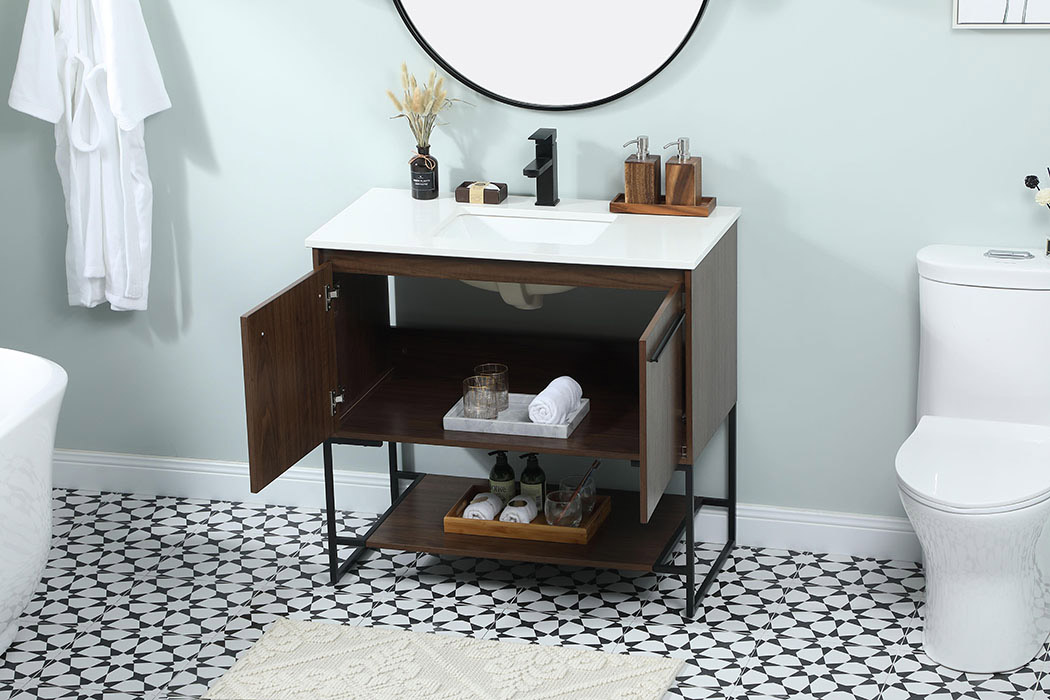 Elegant Bathroom Vanity - Walnut (VF42536MWT)