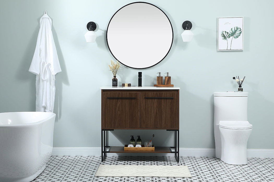 Elegant Bathroom Vanity - Walnut (VF42536MWT)