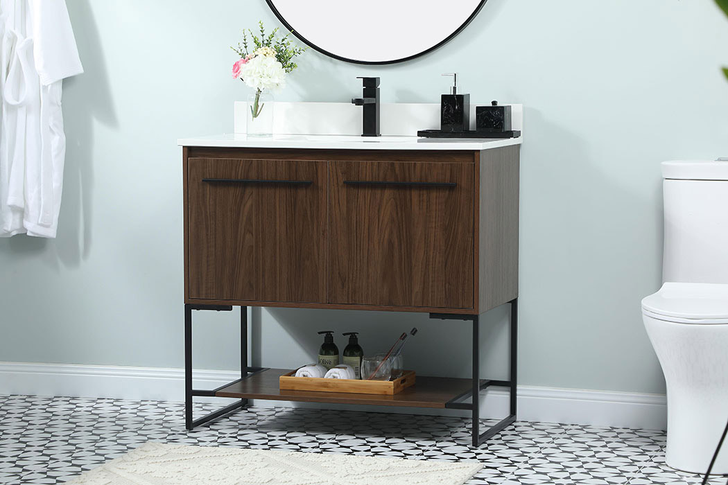 Elegant Bathroom Vanity - Walnut (VF42536MWT-BS)