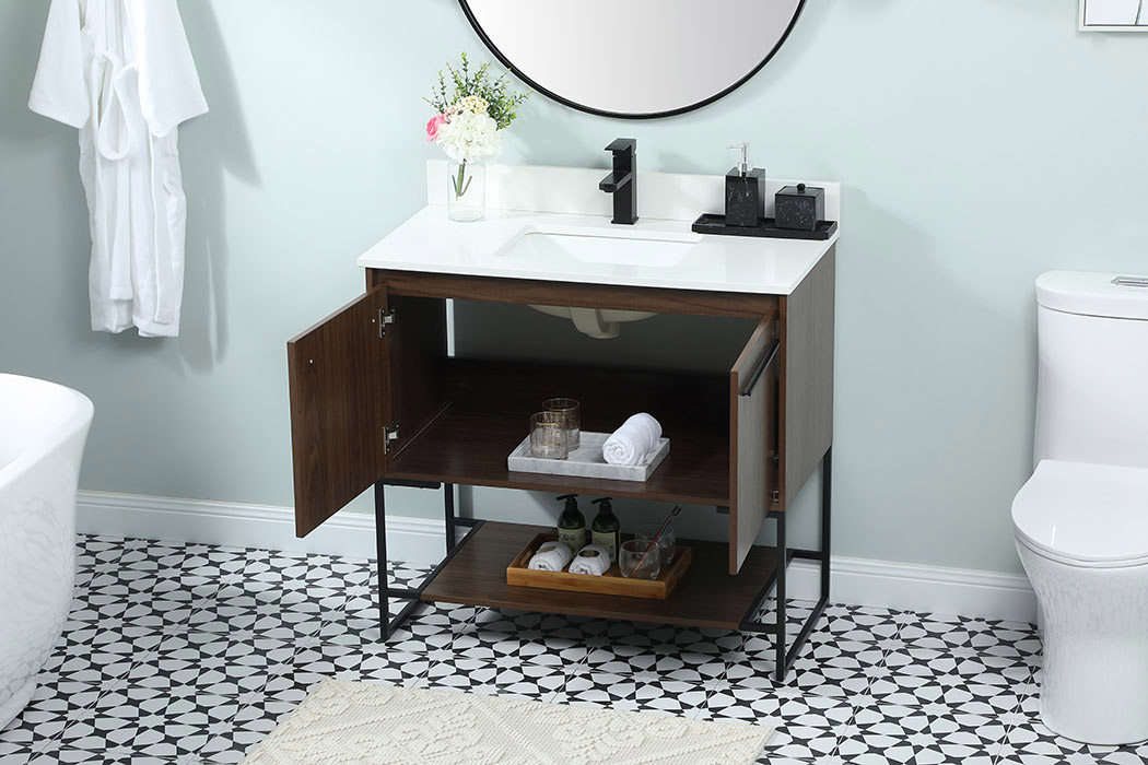 Elegant Bathroom Vanity - Walnut (VF42536MWT-BS)