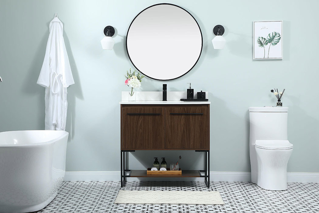 Elegant Bathroom Vanity - Walnut (VF42536MWT-BS)