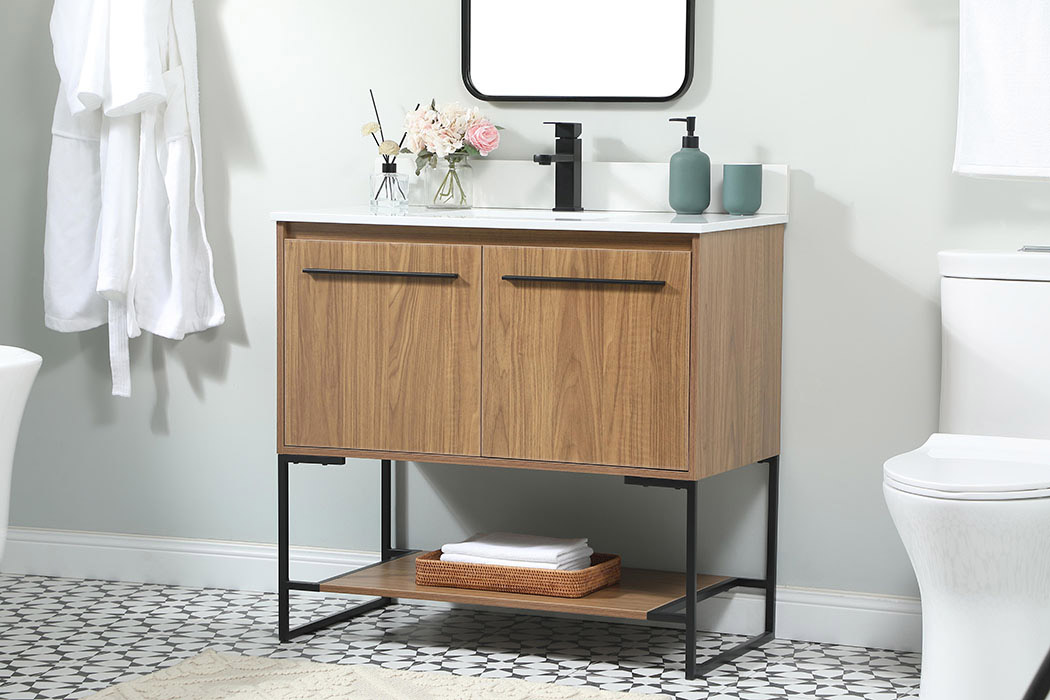 Elegant Bathroom Vanity - Walnut Brown (VF42536WB-BS)