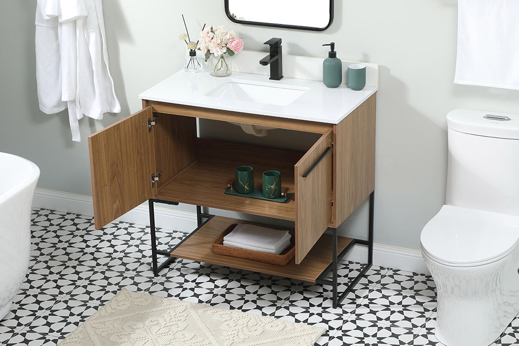 Elegant Bathroom Vanity - Walnut Brown (VF42536WB-BS)