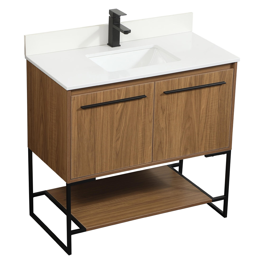 Elegant Bathroom Vanity - Walnut Brown (VF42536WB-BS)