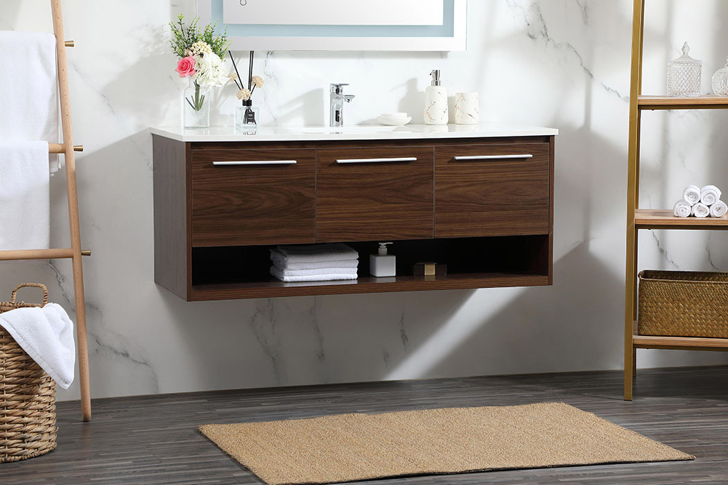 Elegant Bathroom Vanity - Walnut (VF43548MWT)