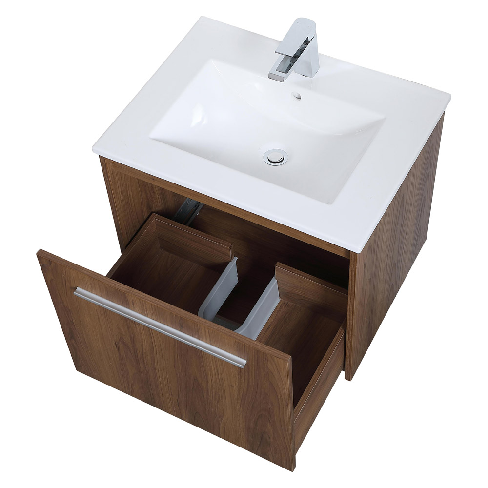 Elegant Bathroom Vanity - Walnut Brown, L 24" (VF45024WB)
