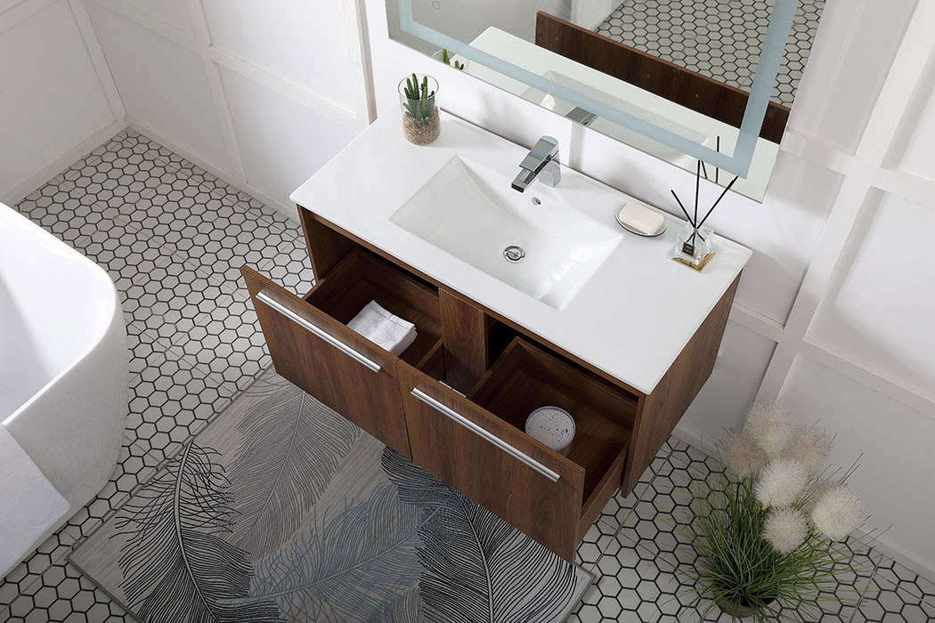Elegant Bathroom Vanity - Walnut Brown, L 40" (VF45040WB)
