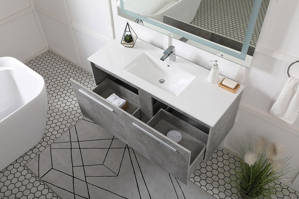 Elegant Bathroom Vanity - Concrete Gray, L 48" (VF45048CG)