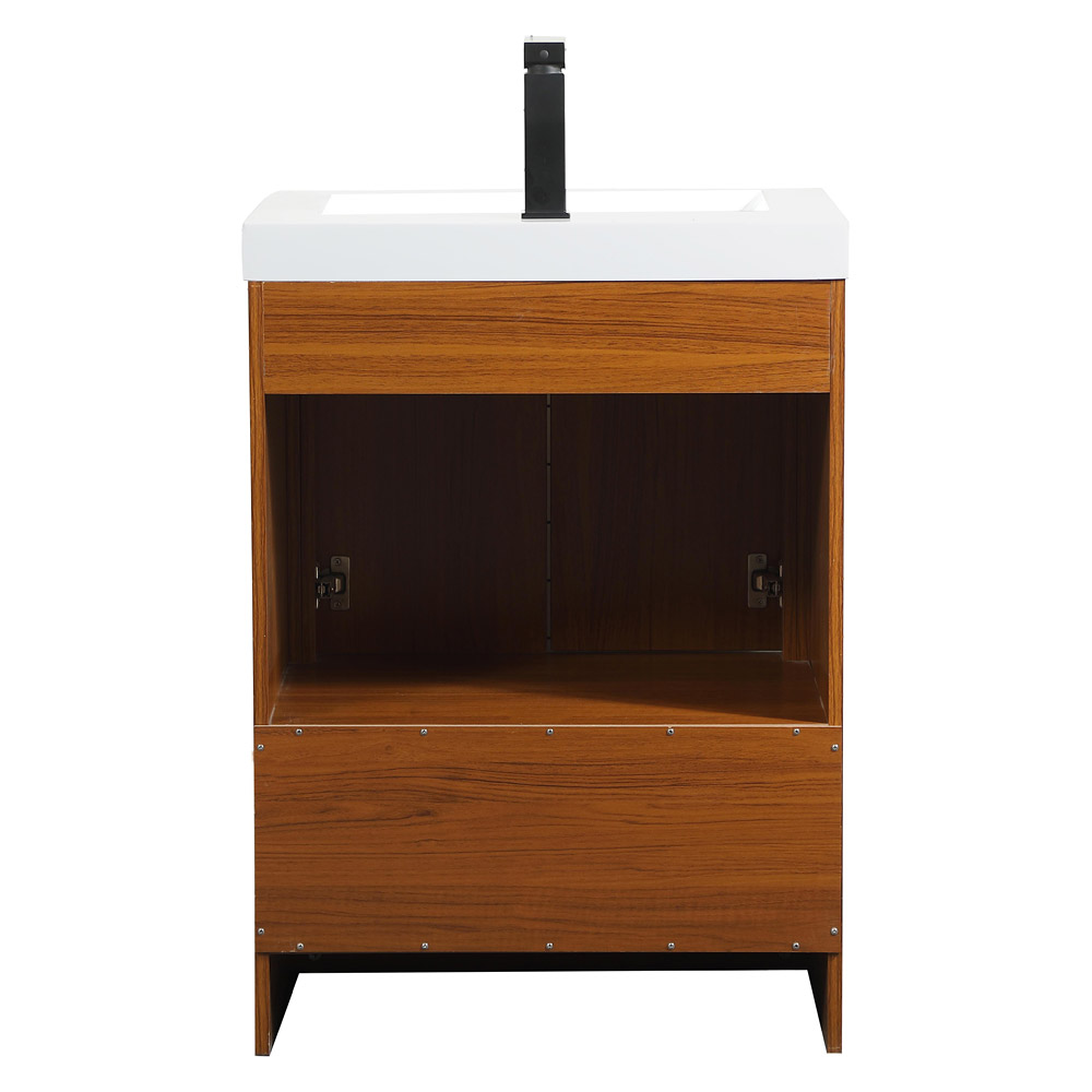 Elegant Bathroom Vanity - Teak, L 24" (VF46024MTK)