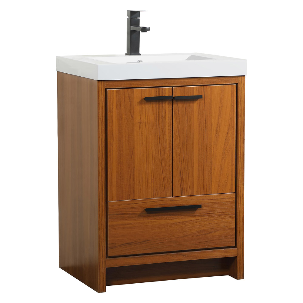 Elegant Bathroom Vanity - Teak, L 24" (VF46024MTK)