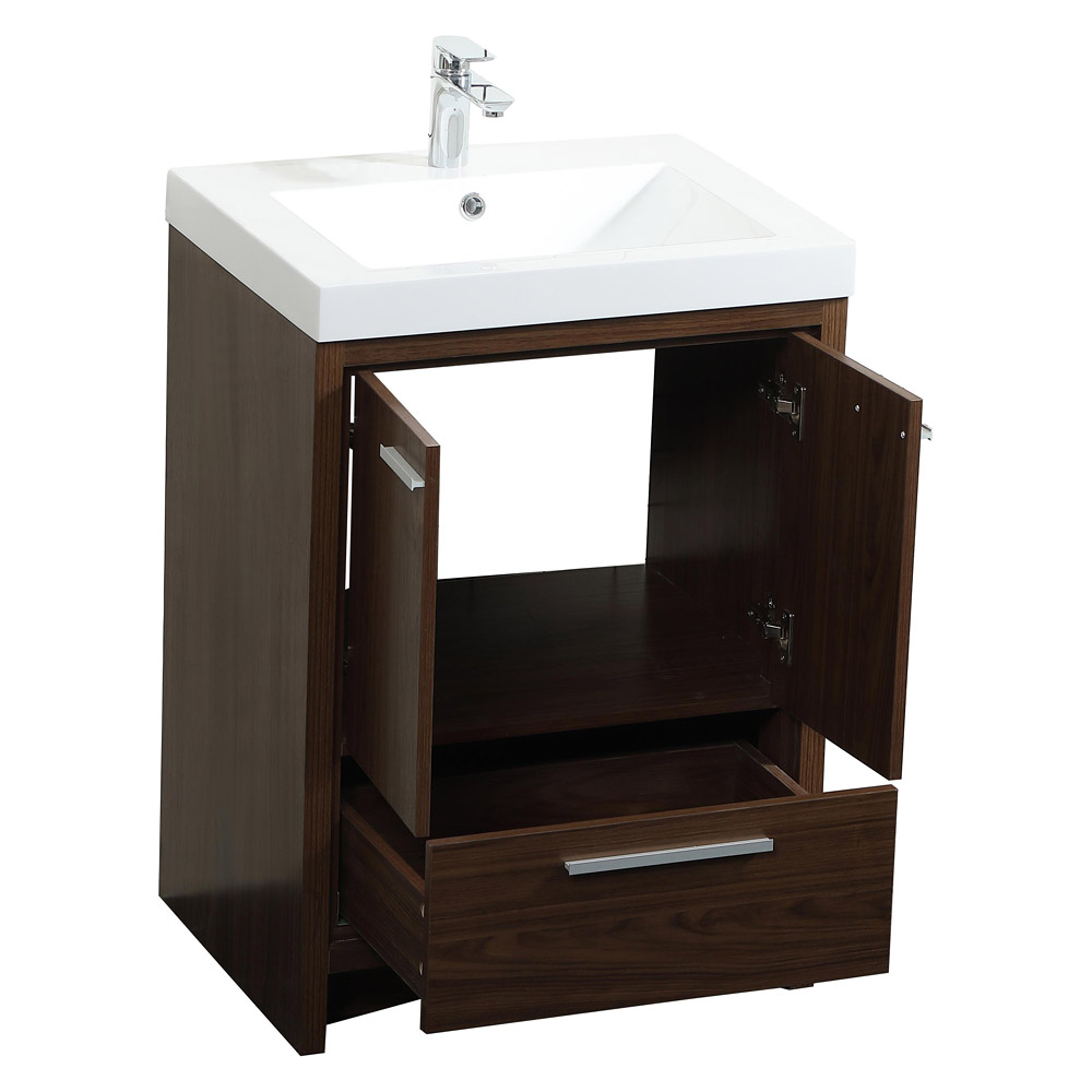 Elegant Bathroom Vanity - Walnut, L 24" (VF46024MWT)
