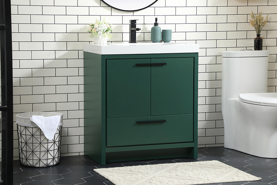 Elegant Bathroom Vanity - Green, L 30" (VF46030MGN)