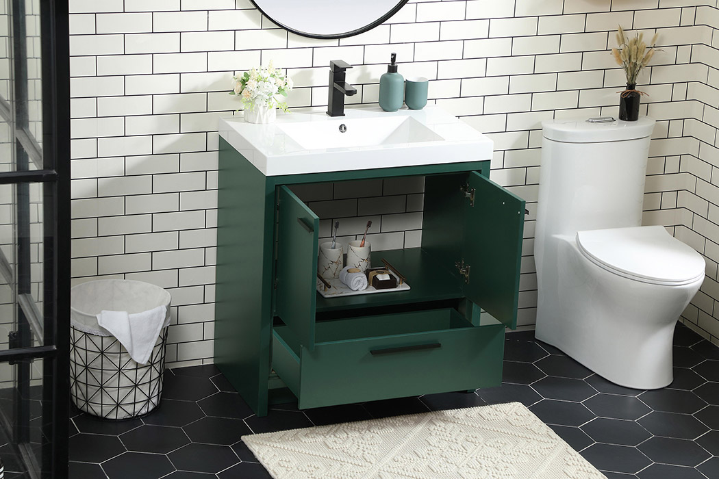 Elegant Bathroom Vanity - Green, L 30" (VF46030MGN)