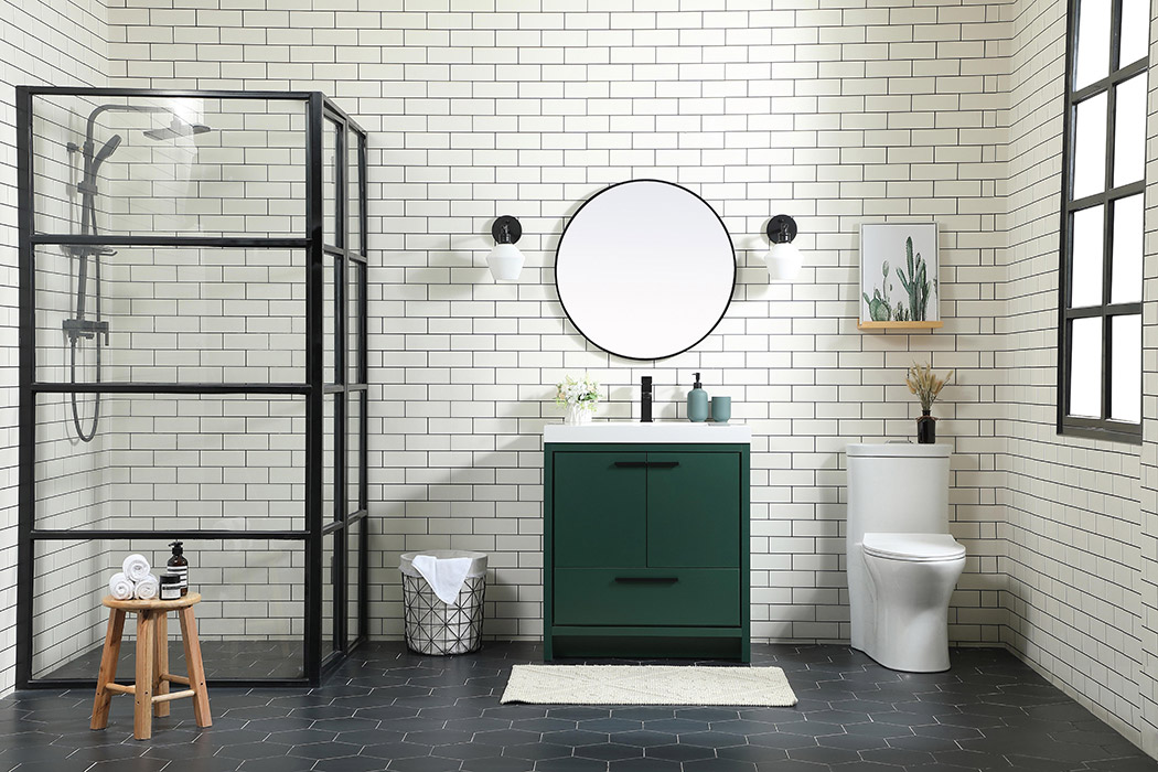 Elegant Bathroom Vanity - Green, L 30" (VF46030MGN)