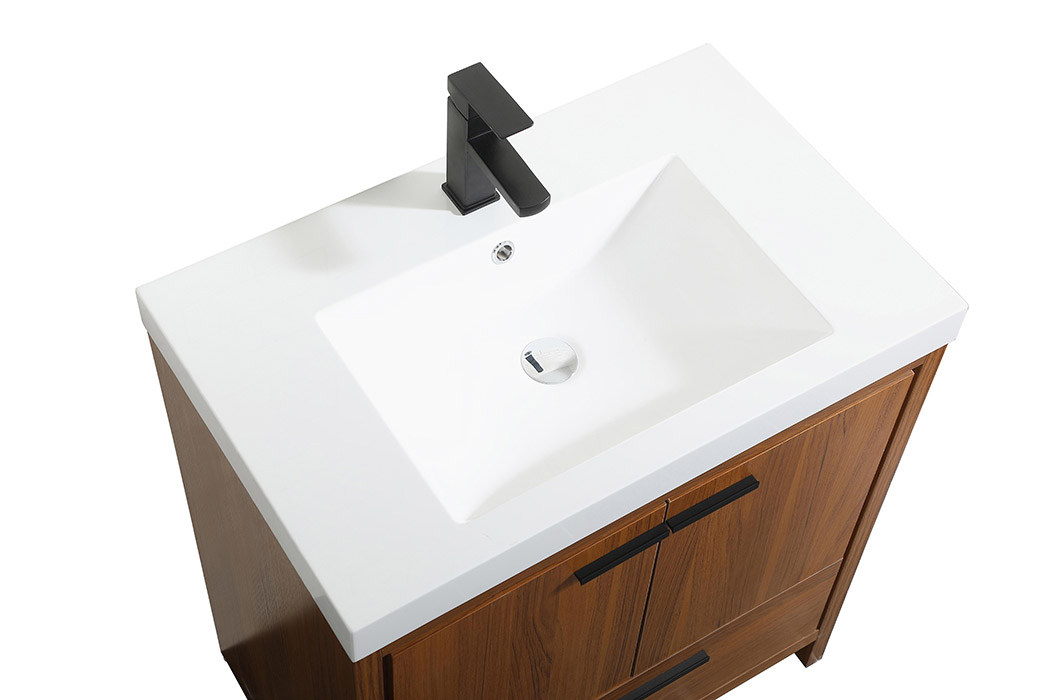 Elegant Bathroom Vanity - Teak, L 30" (VF46030MTK)