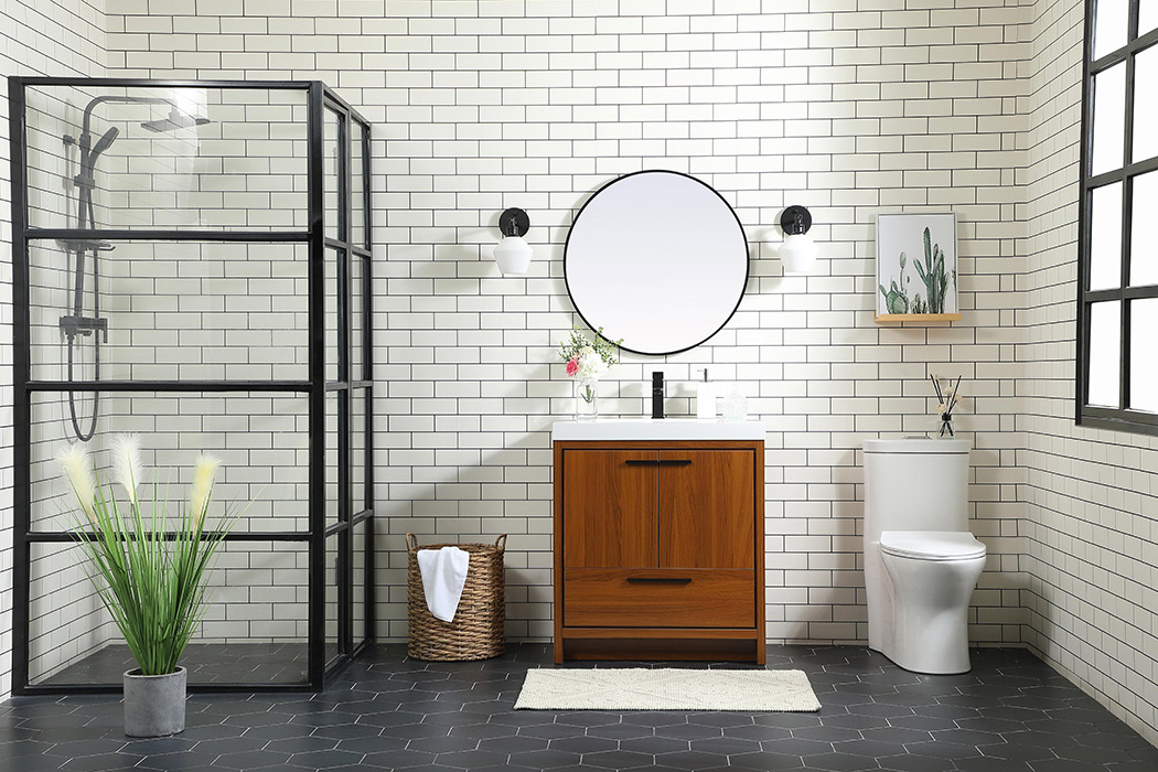 Elegant Bathroom Vanity - Teak, L 30" (VF46030MTK)