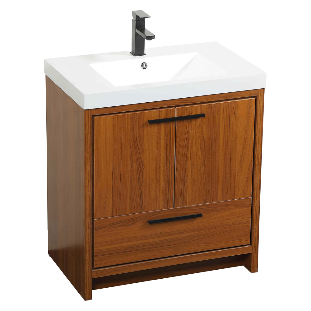Elegant Bathroom Vanity - Teak, L 30" (VF46030MTK)