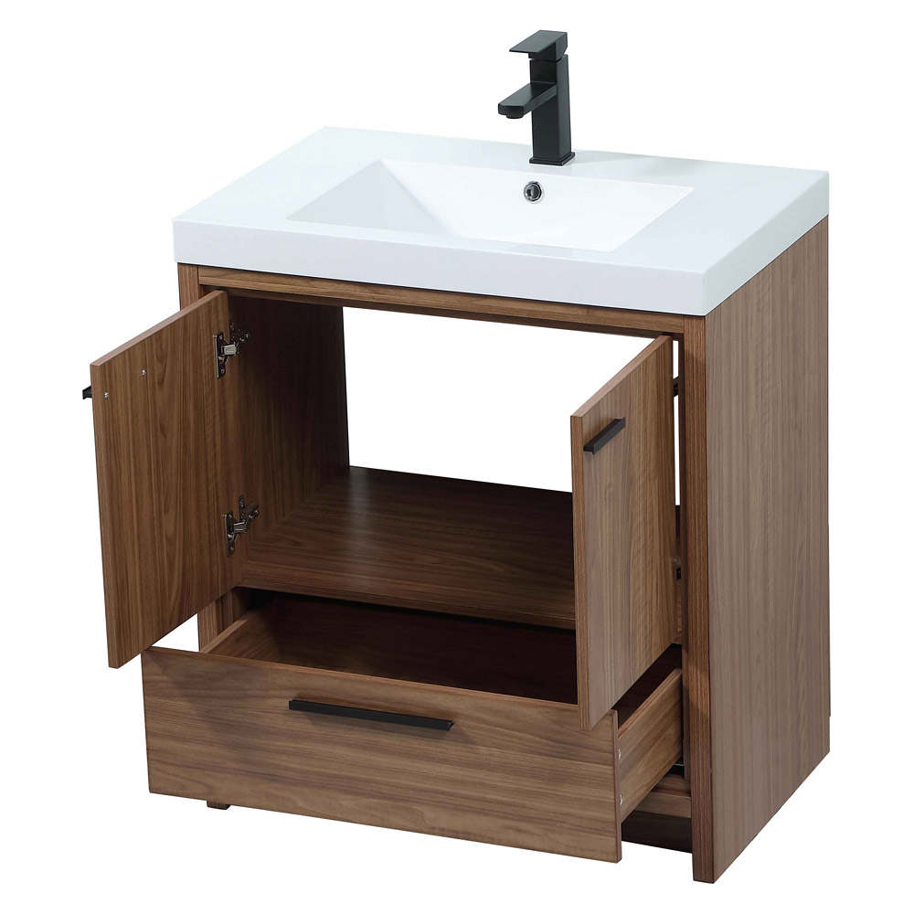 Elegant Bathroom Vanity - Walnut Brown, L 30" (VF46030WB)