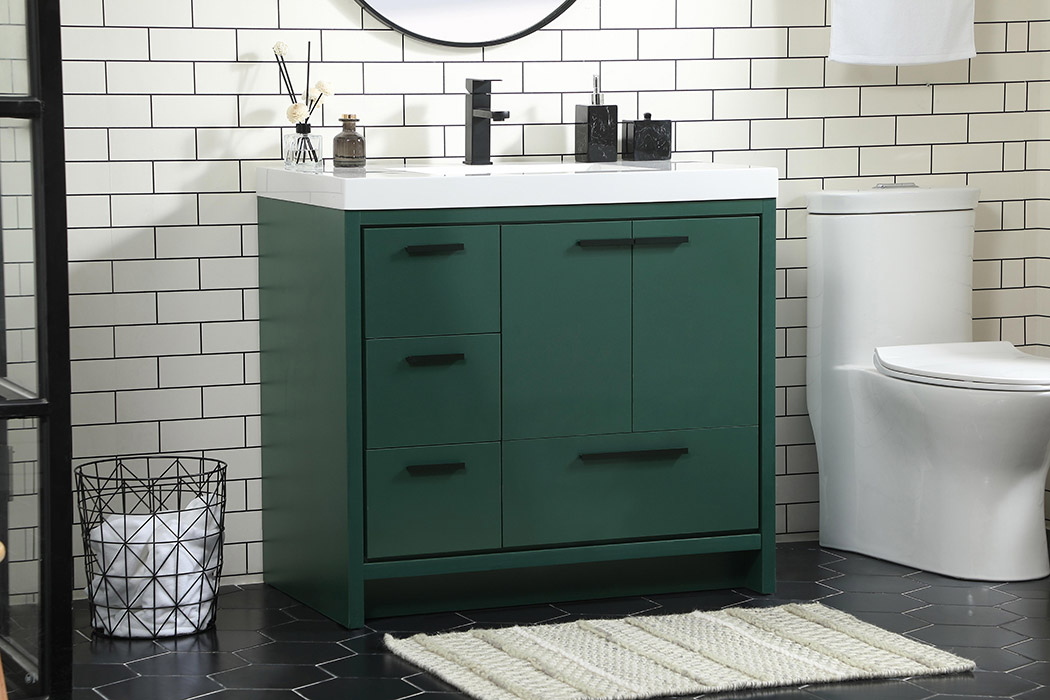 Elegant Bathroom Vanity - Green, L 36" (VF46036MGN)
