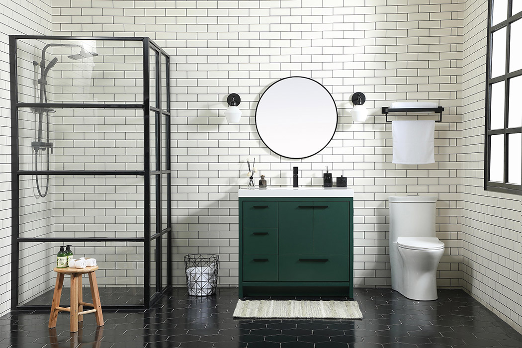 Elegant Bathroom Vanity - Green, L 36" (VF46036MGN)