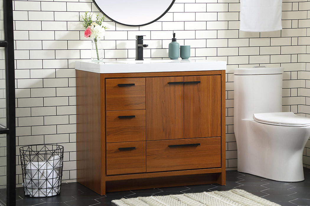 Elegant Bathroom Vanity - Teak, L 36" (VF46036MTK)