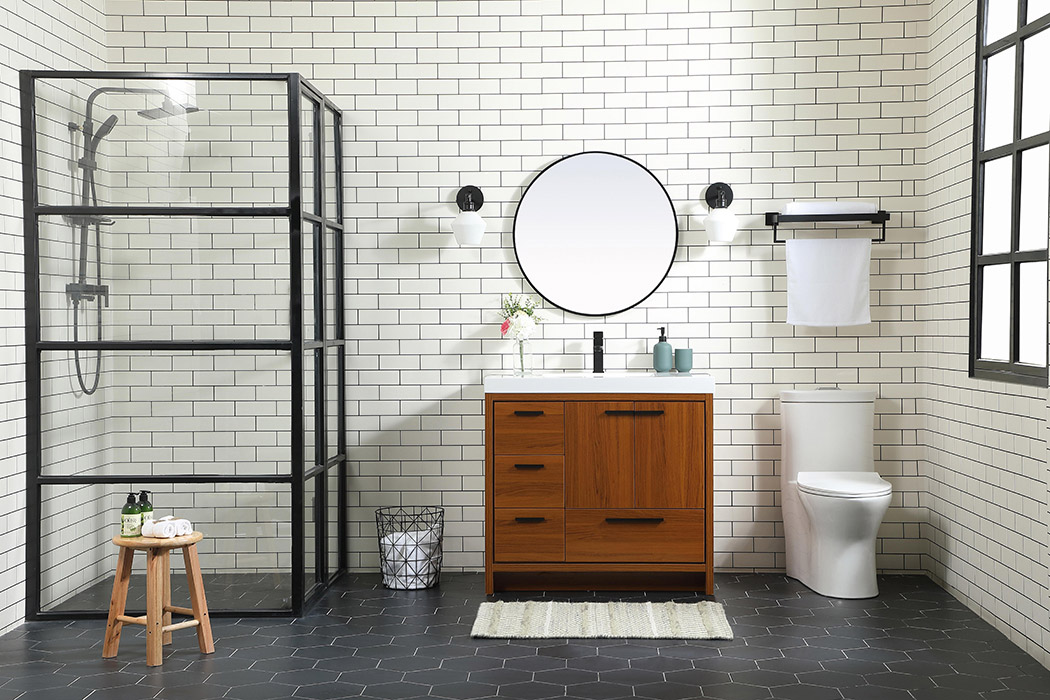 Elegant Bathroom Vanity - Teak, L 36" (VF46036MTK)
