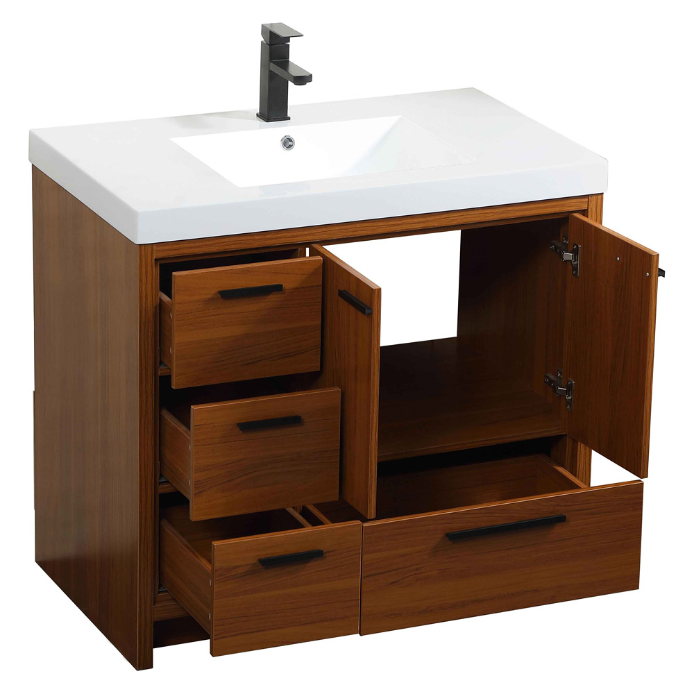 Elegant Bathroom Vanity - Teak, L 36" (VF46036MTK)