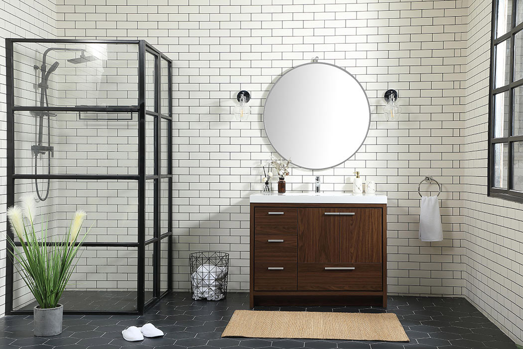Elegant Bathroom Vanity - Walnut, L 42" (VF46042MWT)