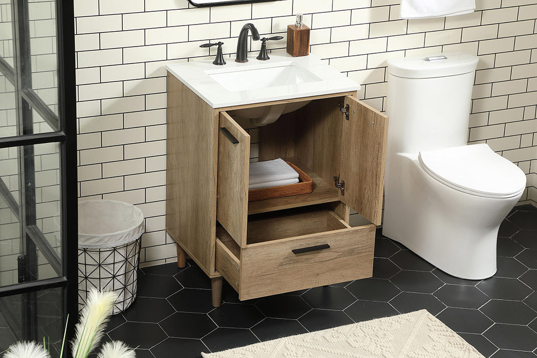 Elegant Bathroom Vanity - Natural Oak (VF47024NT)
