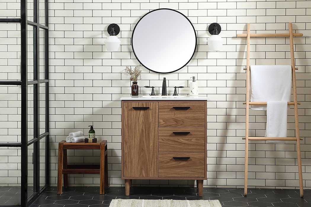 Elegant Bathroom Vanity - Walnut Brown (VF47030WB)