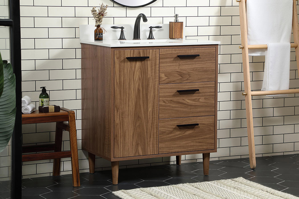 Elegant Bathroom Vanity - Walnut Brown (VF47030WB-BS)