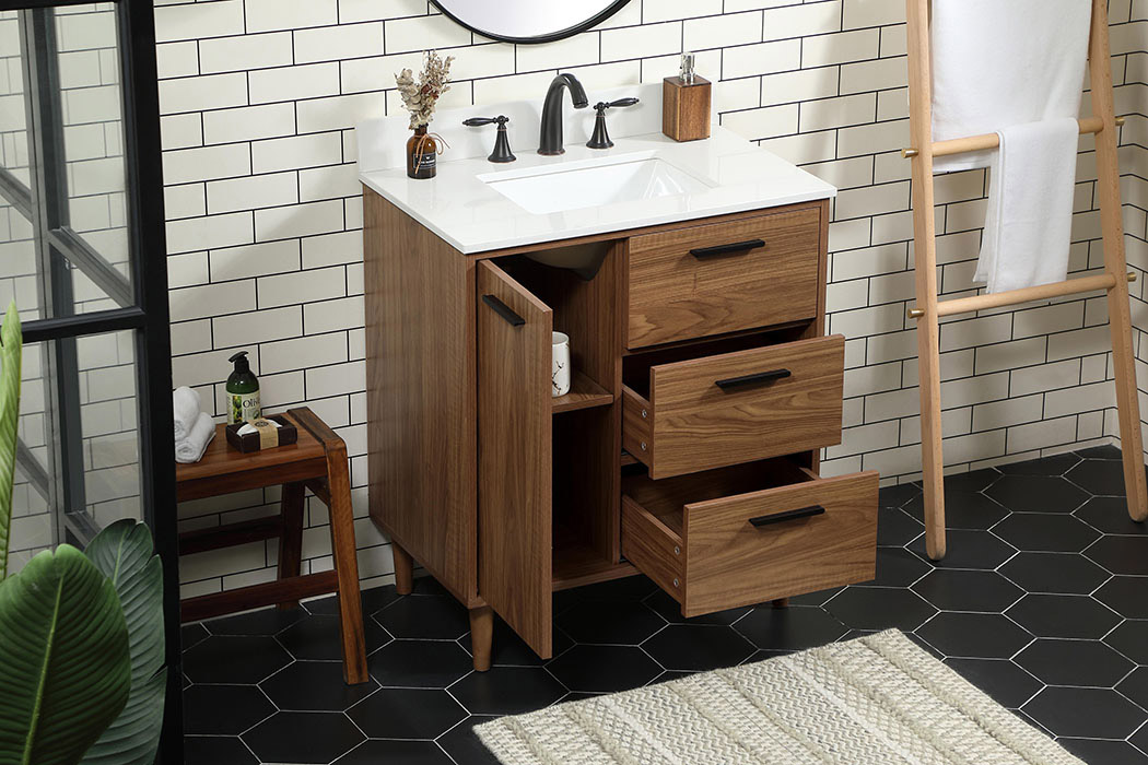 Elegant Bathroom Vanity - Walnut Brown (VF47030WB-BS)