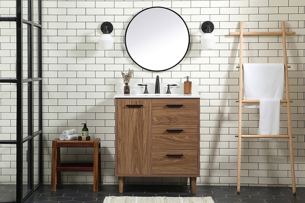 Elegant Bathroom Vanity - Walnut Brown (VF47030WB-BS)