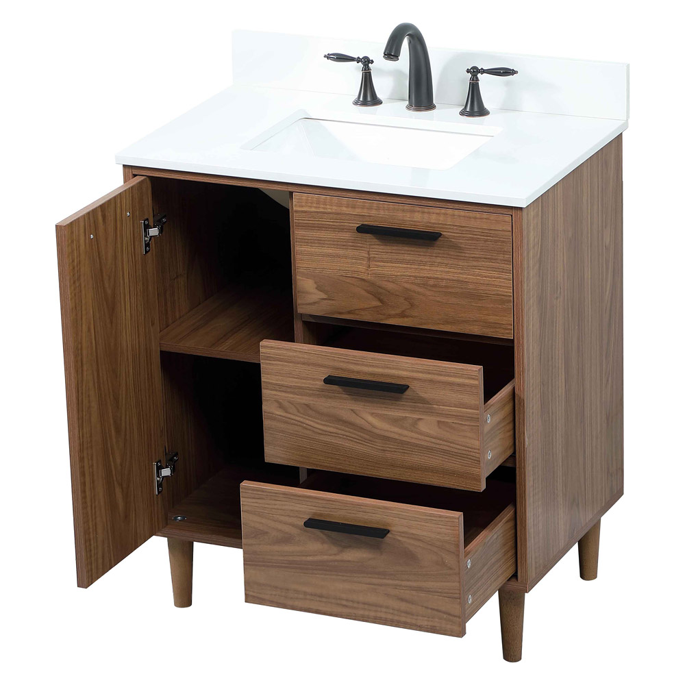 Elegant Bathroom Vanity - Walnut Brown (VF47030WB-BS)